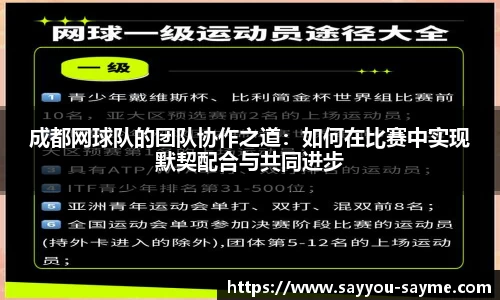 成都网球队的团队协作之道：如何在比赛中实现默契配合与共同进步